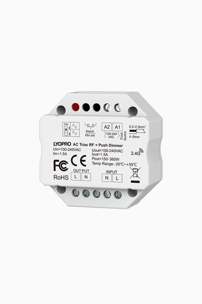 REGULADOR INALAMBRICO AC TRIAC + PUSH 1,5A