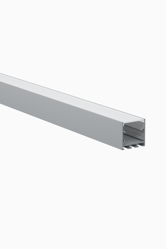 [83670] PERFIL ALUM. SUPERFICIE-SUSPENSION CANTON 2m PLATA